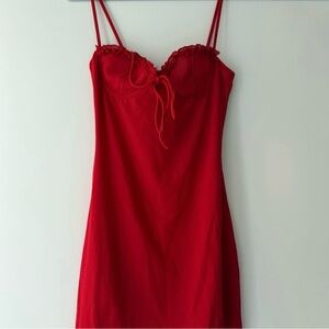 White fox red mini dress